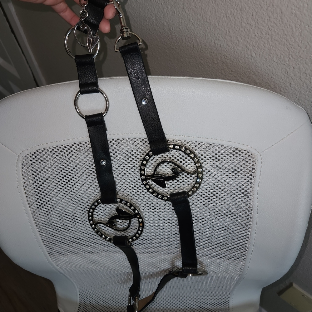 Baby Phat black leather & metal belt